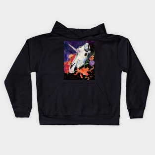 Memory Maps Orbit unicorn skull painting Kids Hoodie